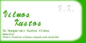 vilmos kustos business card